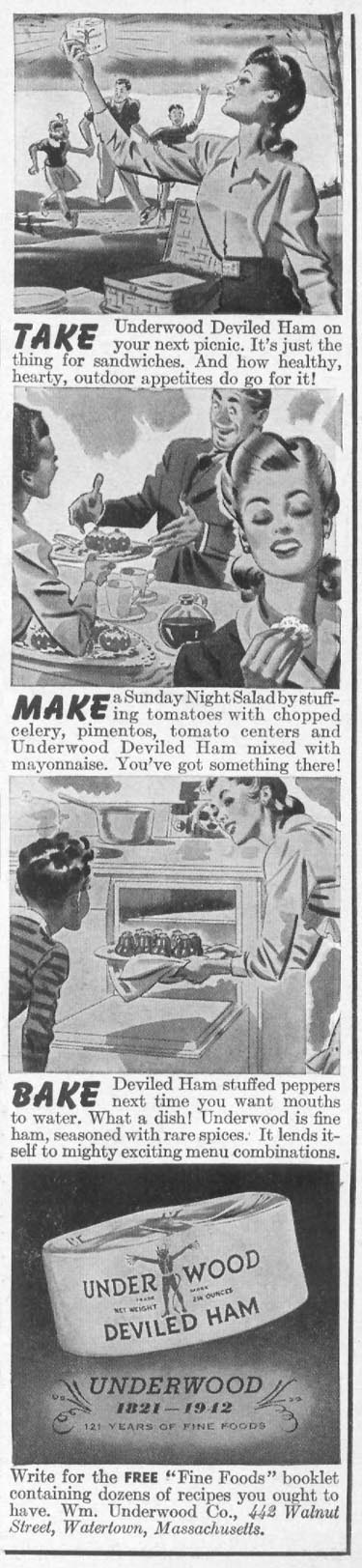 UNDERWOOD DEVILED HAM
WOMAN'S DAY
09/01/1942
p. 7