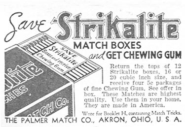 STRIKALITE MATCHES
GOOD HOUSEKEEPING
12/01/1934
p. 202